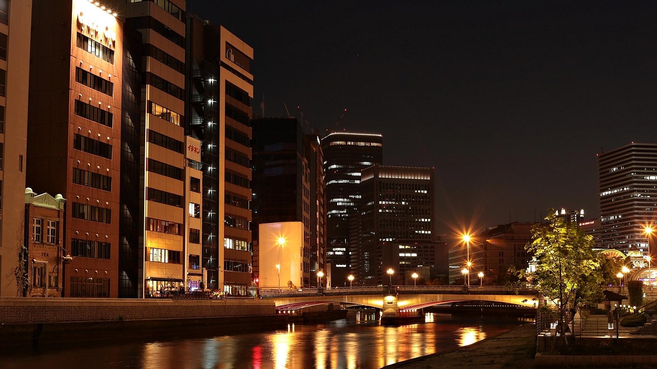 japan landscape night view free photo