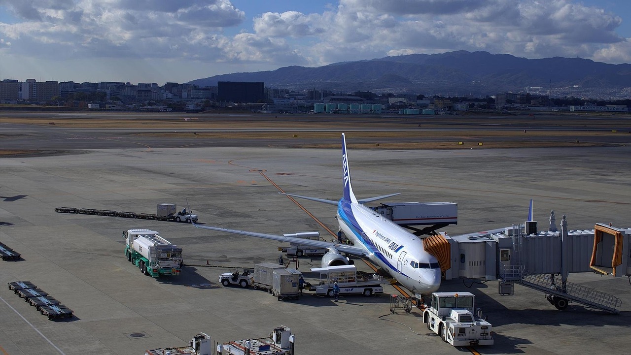 japan blue sky osaka airport free photo