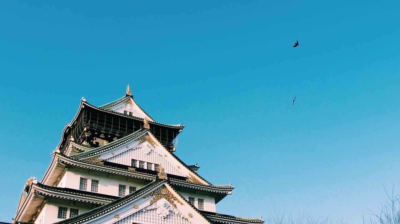 japan building osaka castle free photo