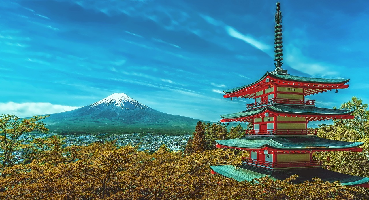 japan pagoda fuji free photo