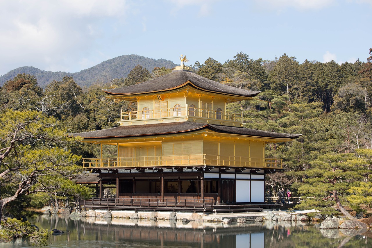 japan temple of the golden pavilion kyoto free photo