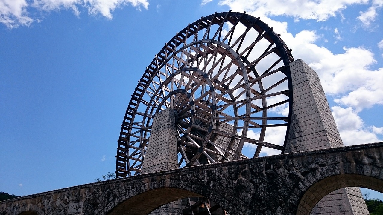 japan waterwheel grandma city yamaoka free photo