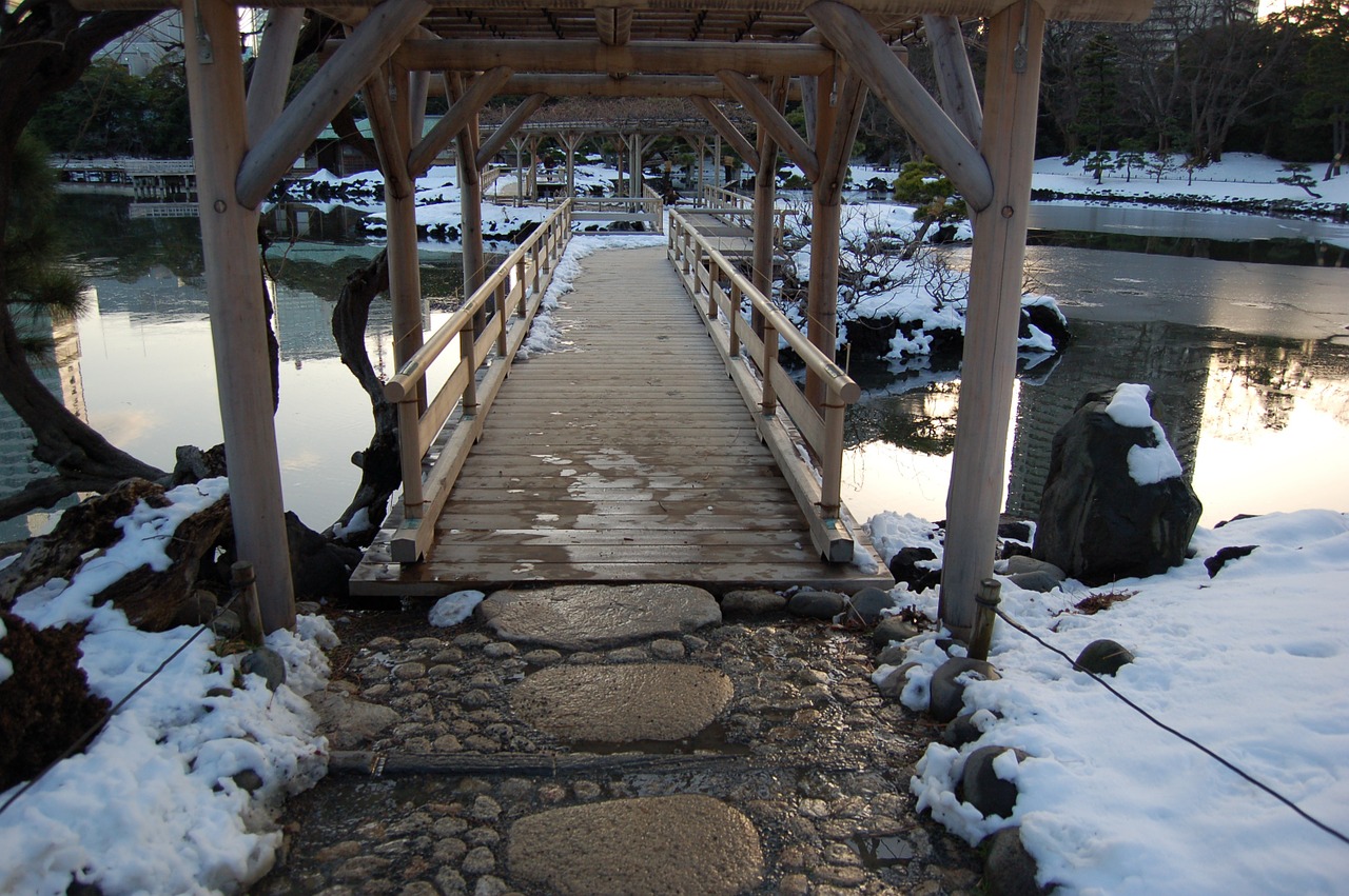 japan garden snow free photo