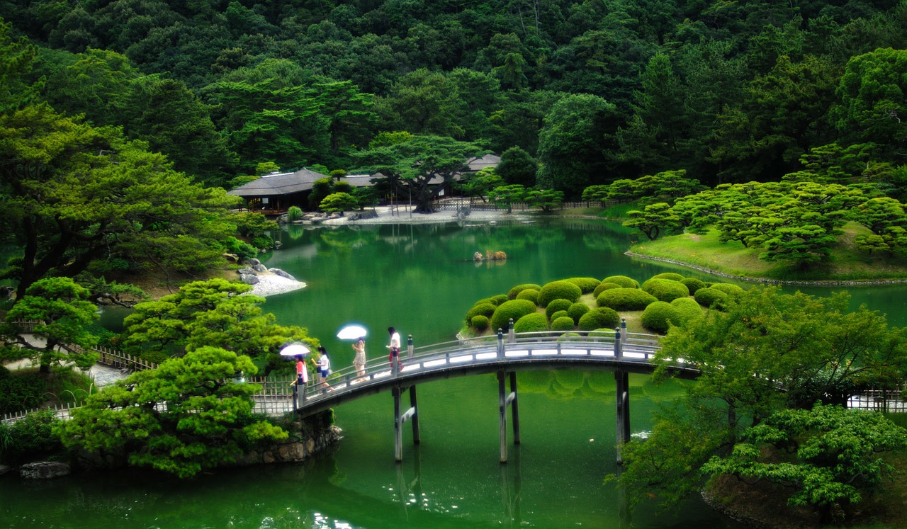 japan japanese garden bridge free photo