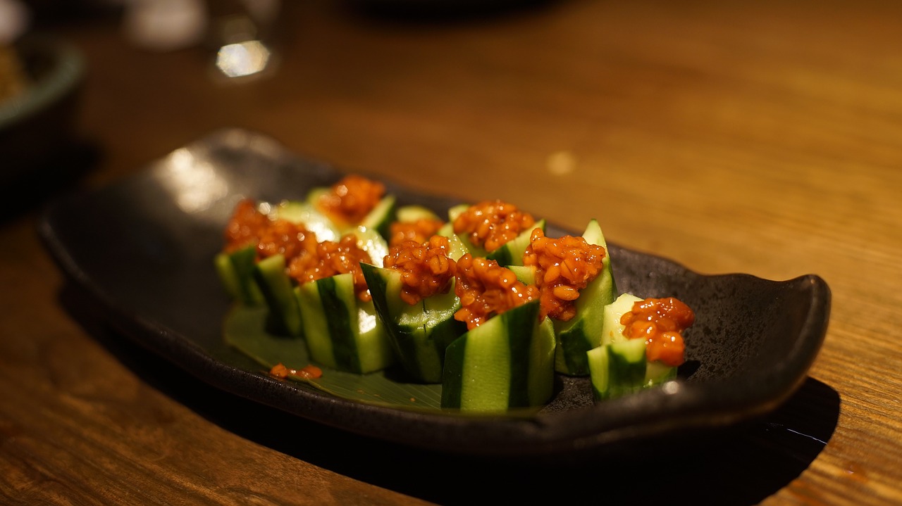 japan cuisine cucumber kaiseki free photo