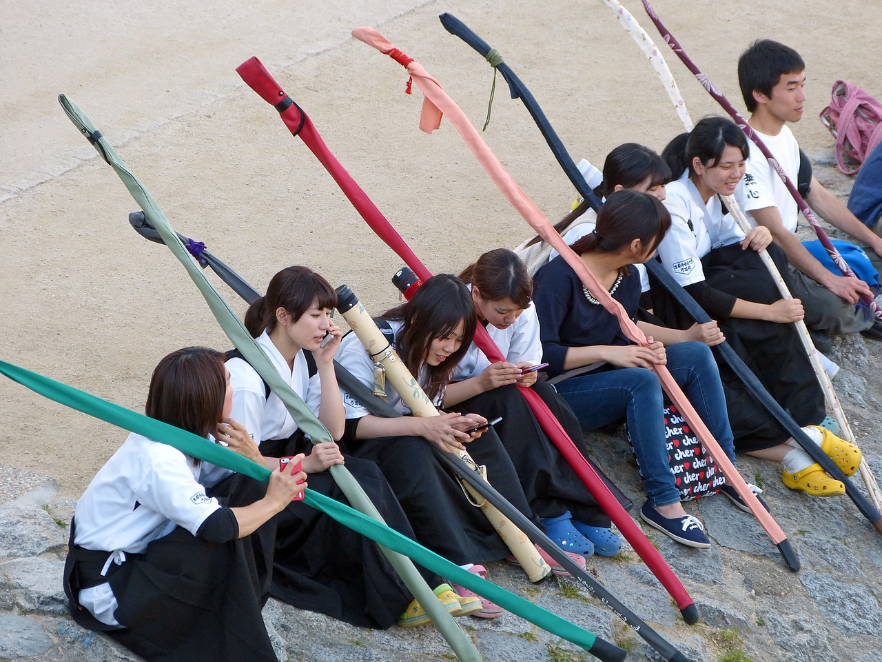 japanese sitting students free photo