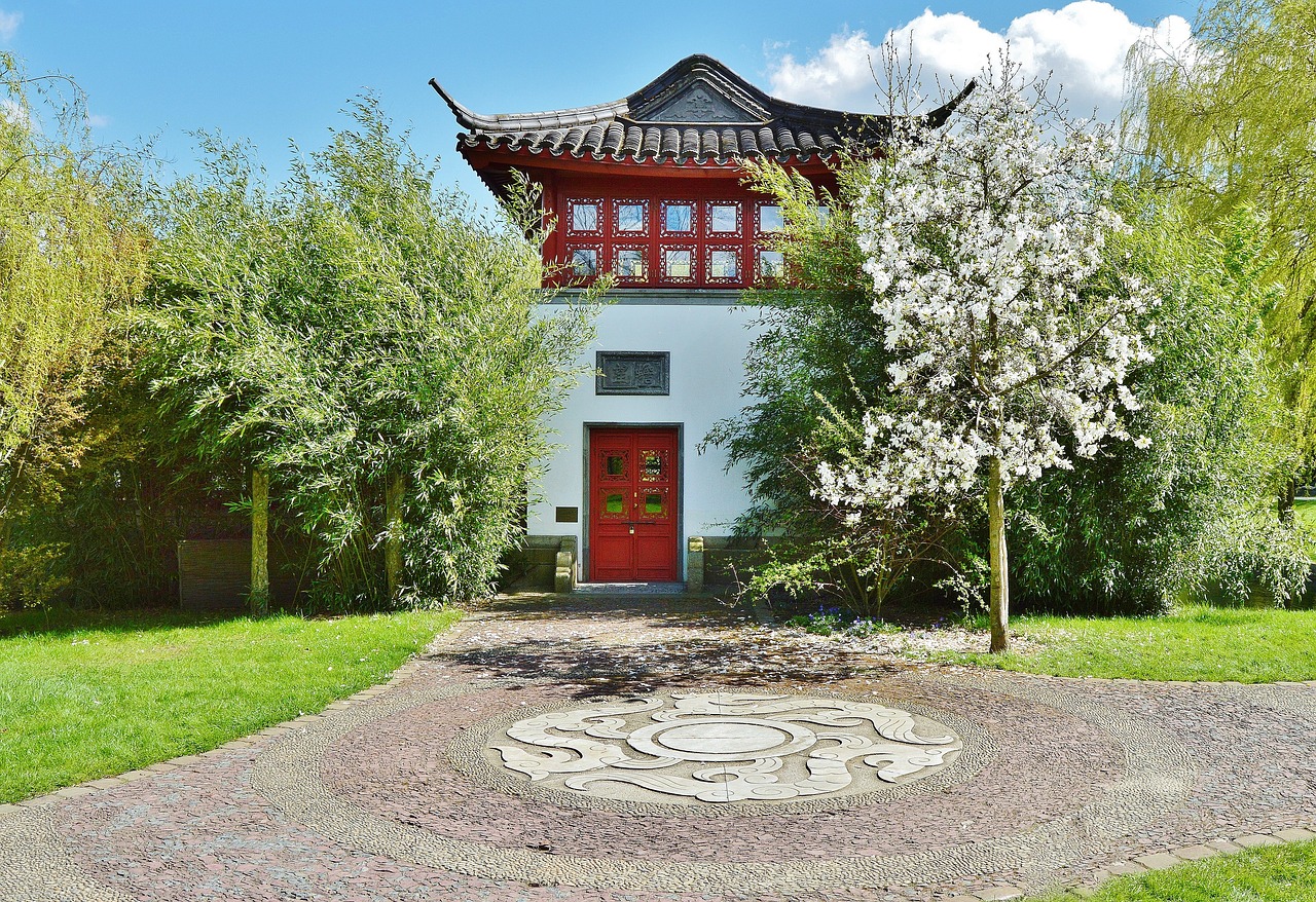 japanese garden tea house architecture free photo