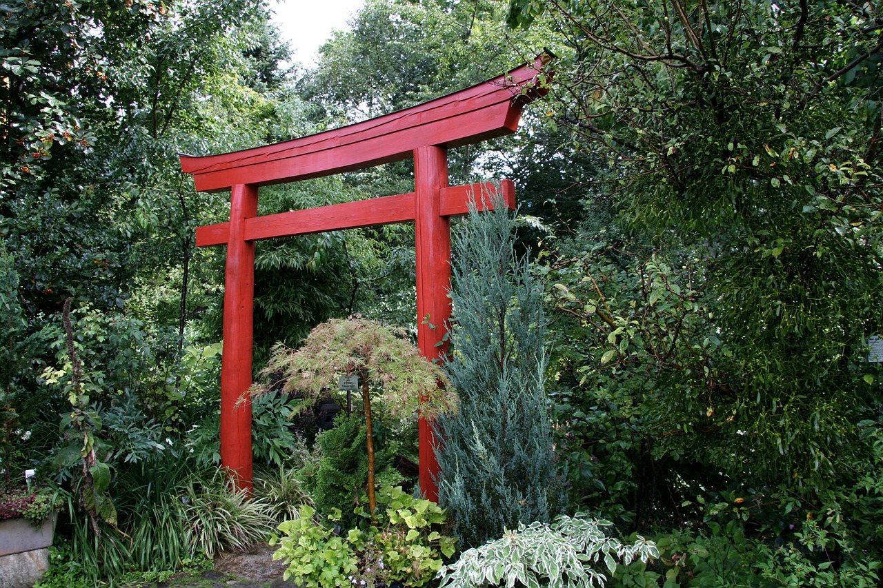 japanese garden torii garden free photo