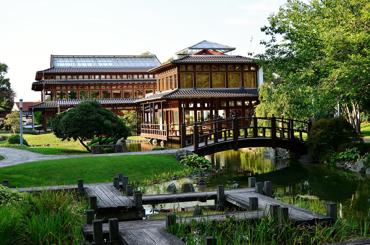 japanese garden  evening  places of interest free photo