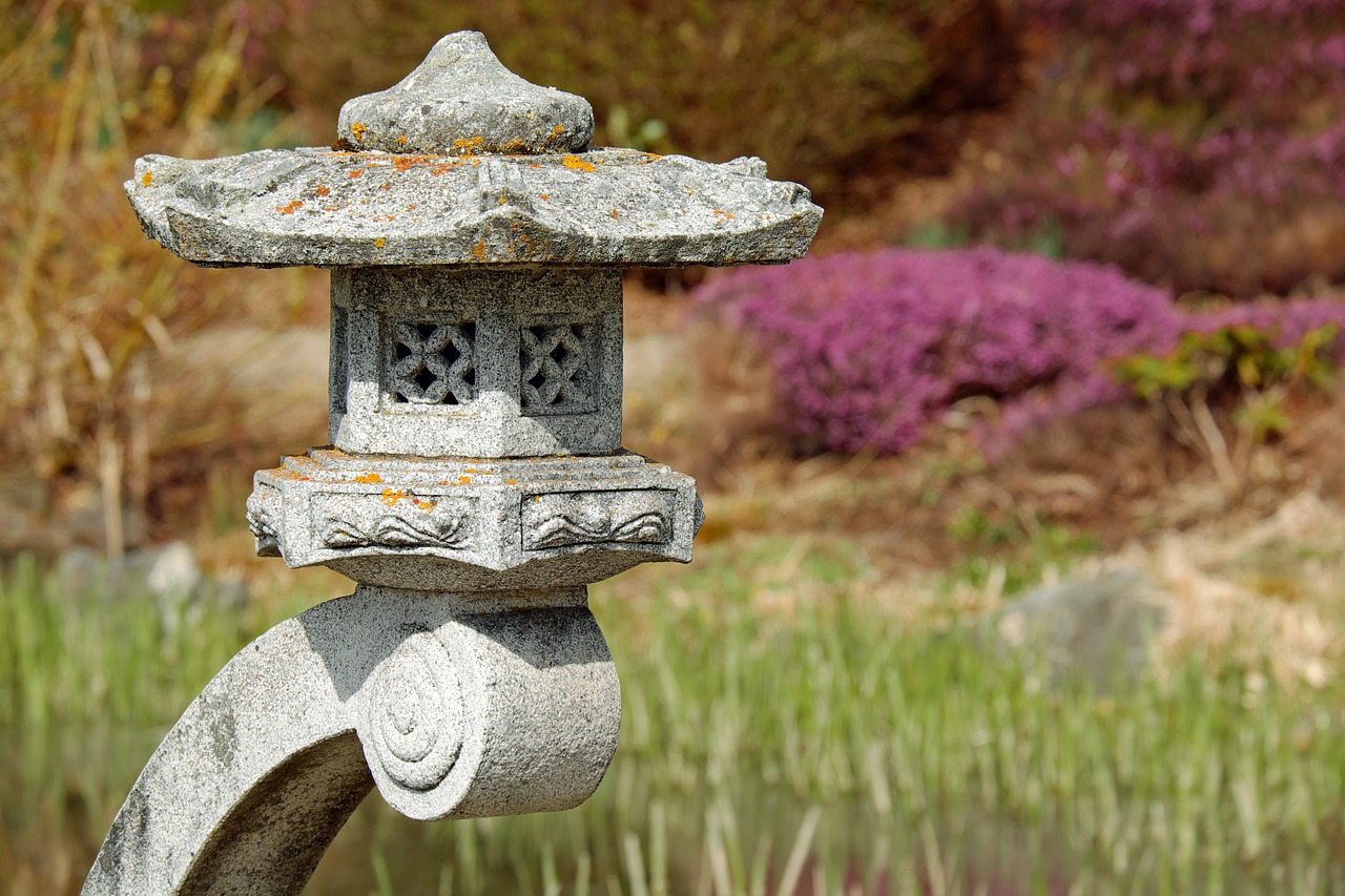japanese lamp stone lamp granite free photo