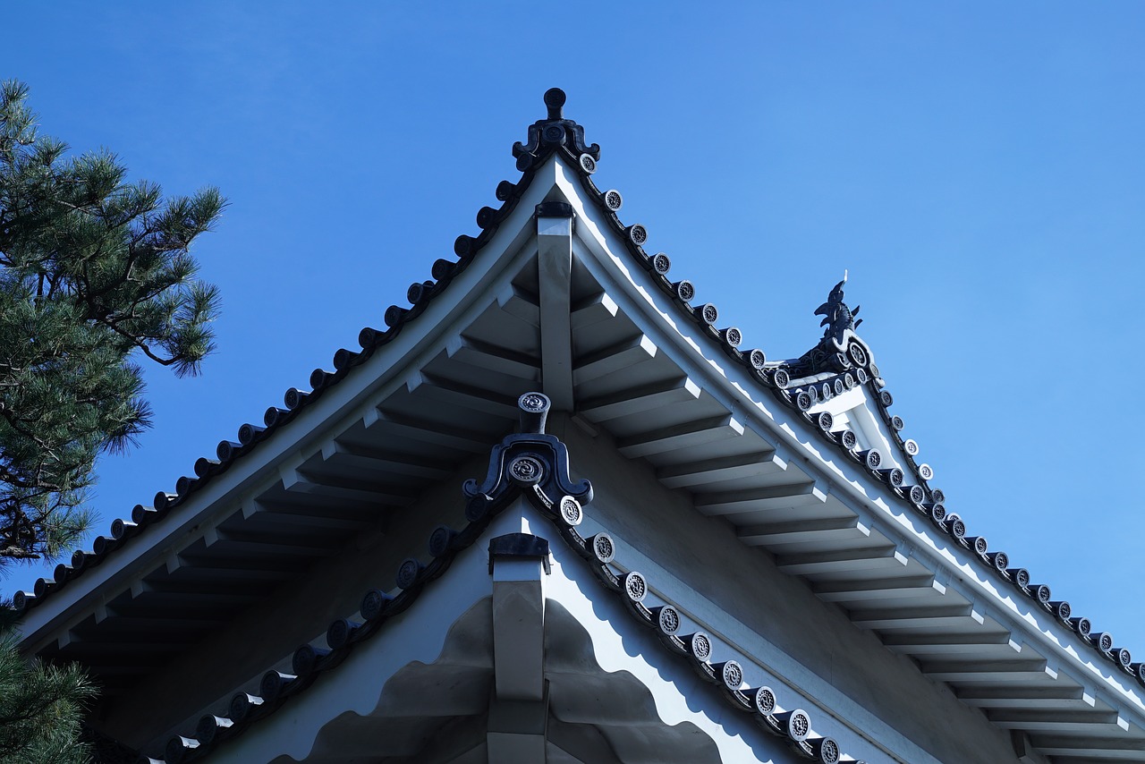 japanese palace details  kyoto  edo period architecture free photo