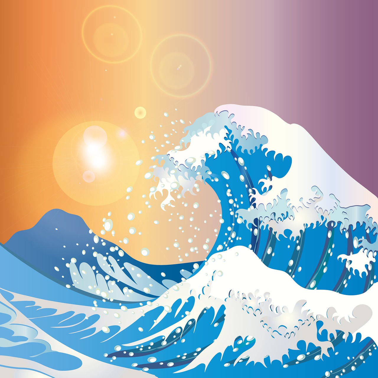 japanese wave paper  ocean background  japan free photo
