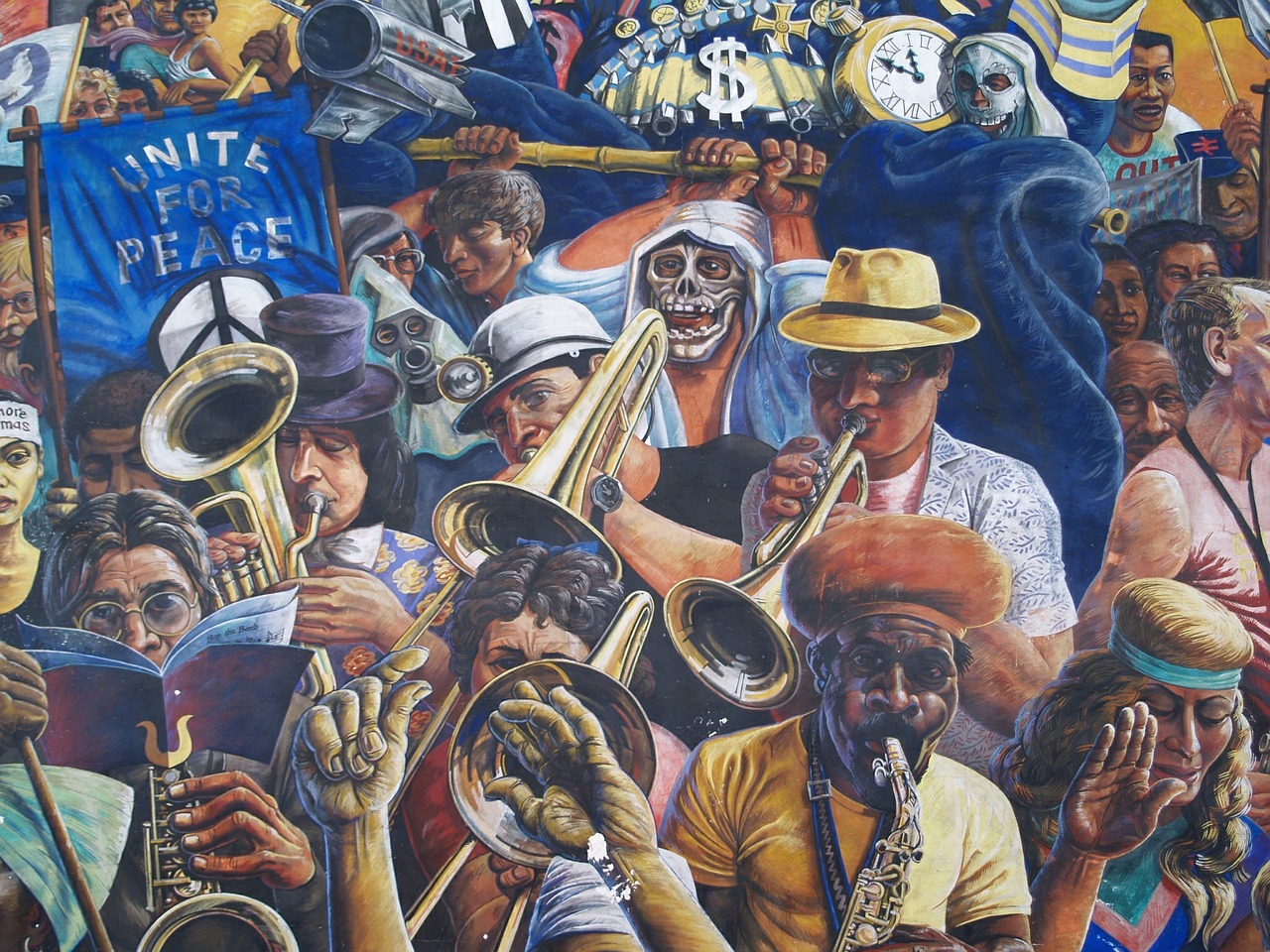 jazz mural instruments free photo