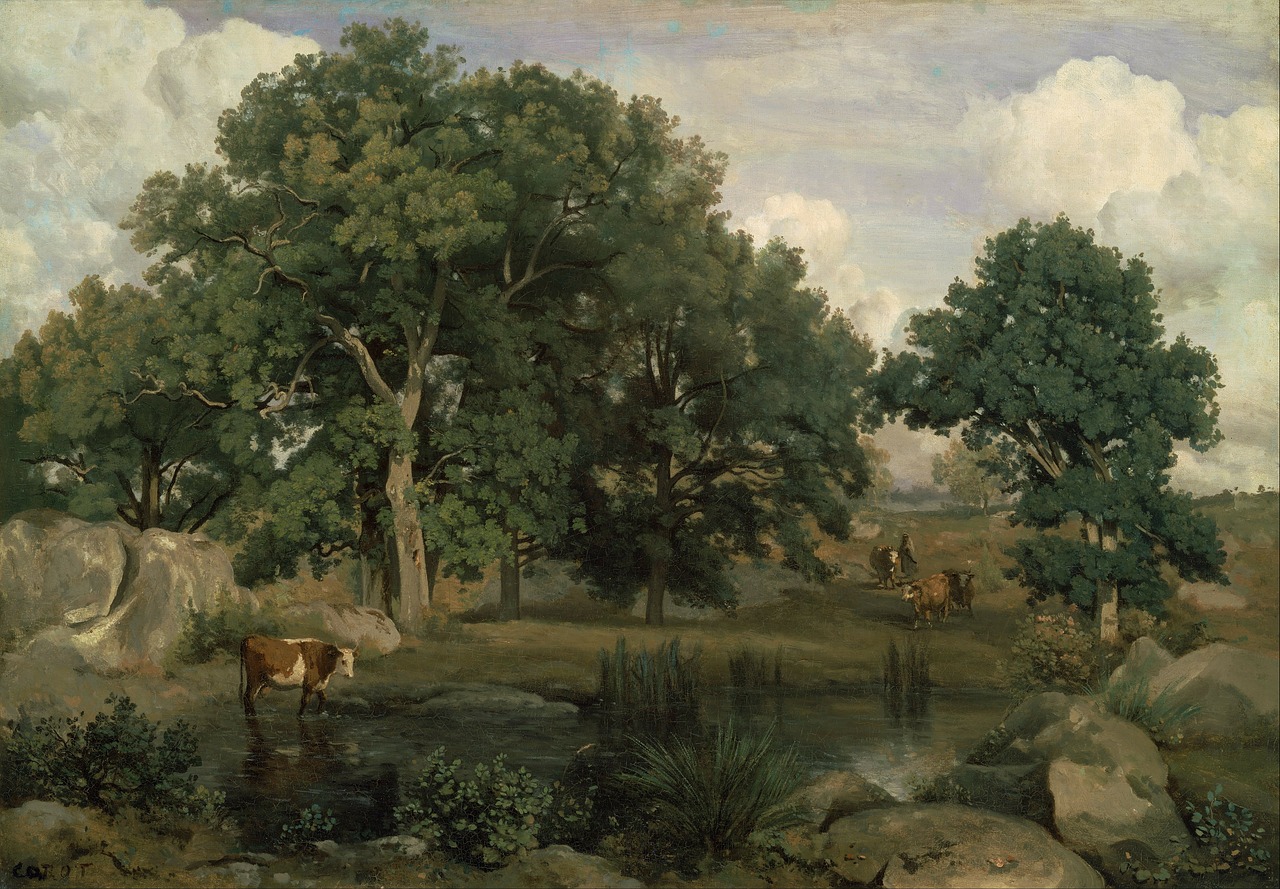 jean corot painting oil on canvas free photo