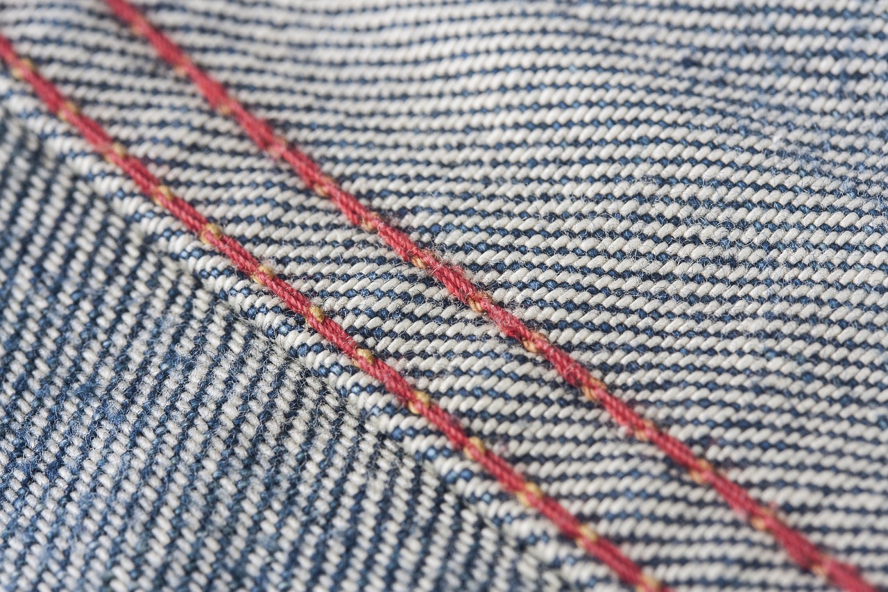 jeans fabric red free photo