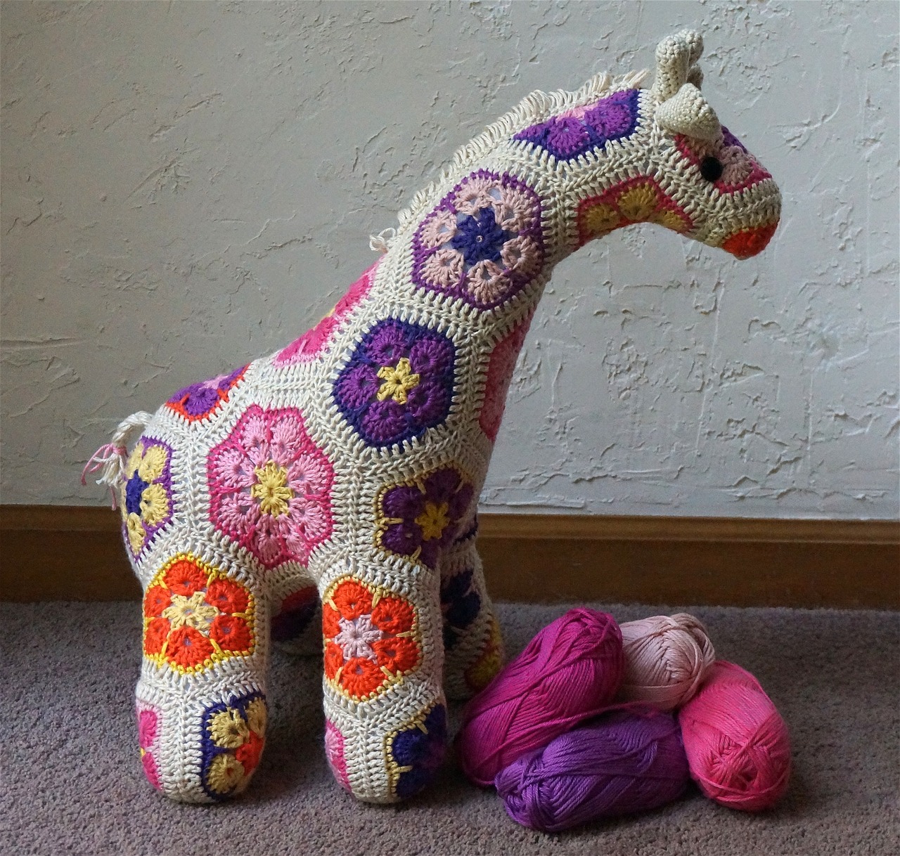 jedi crocheted giraffe african flower design heidi bears design free photo