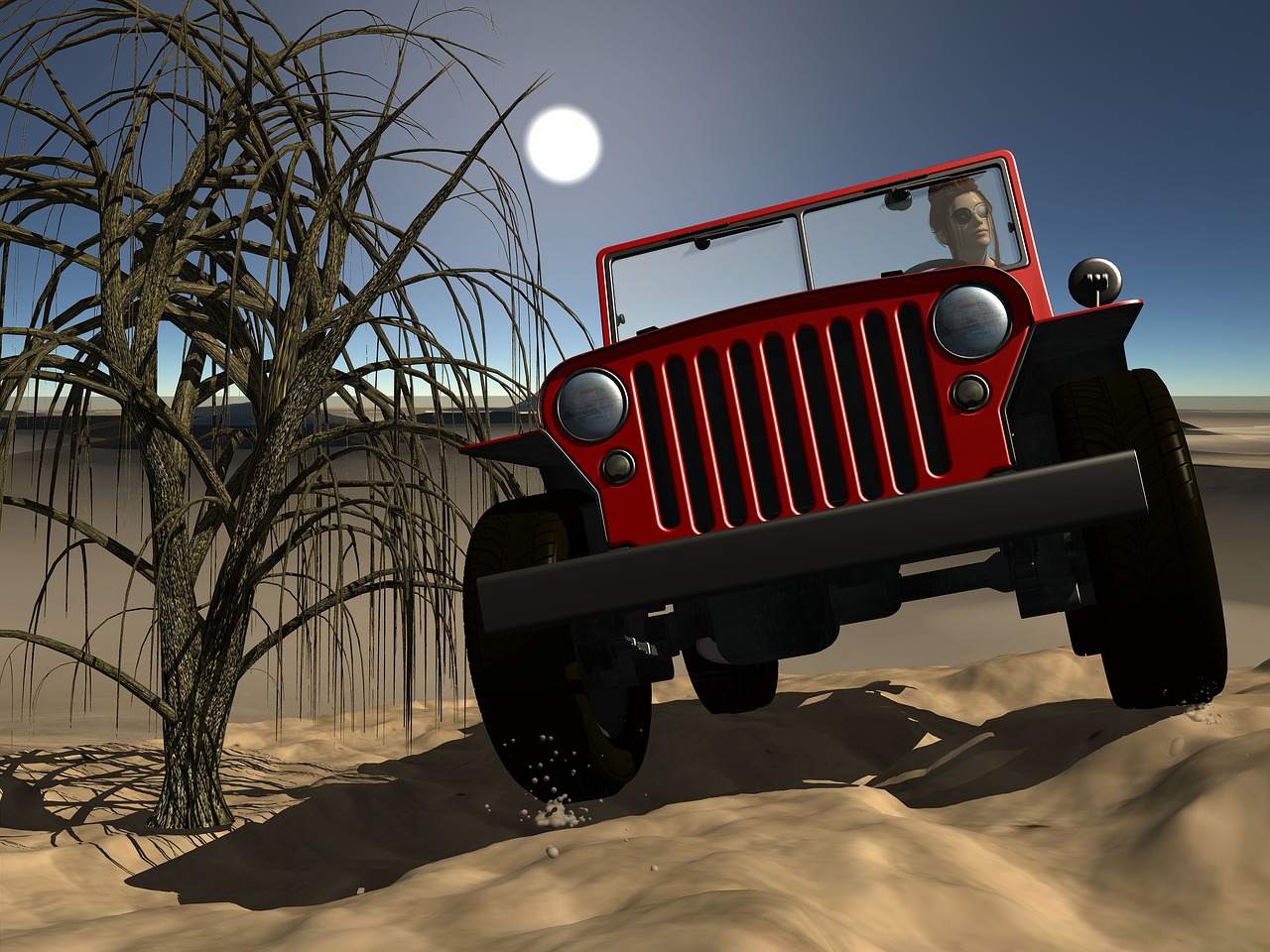 jeep desert landscape free photo
