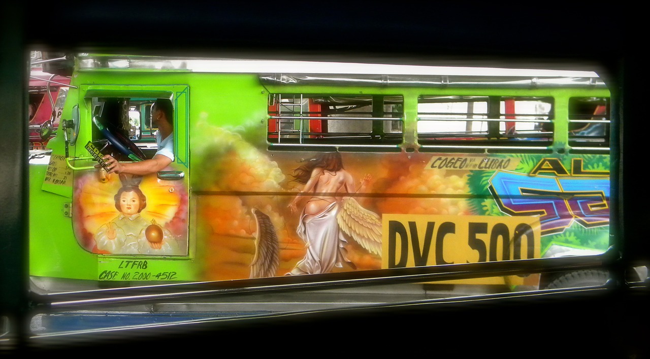 jeepney art transportation street art free photo