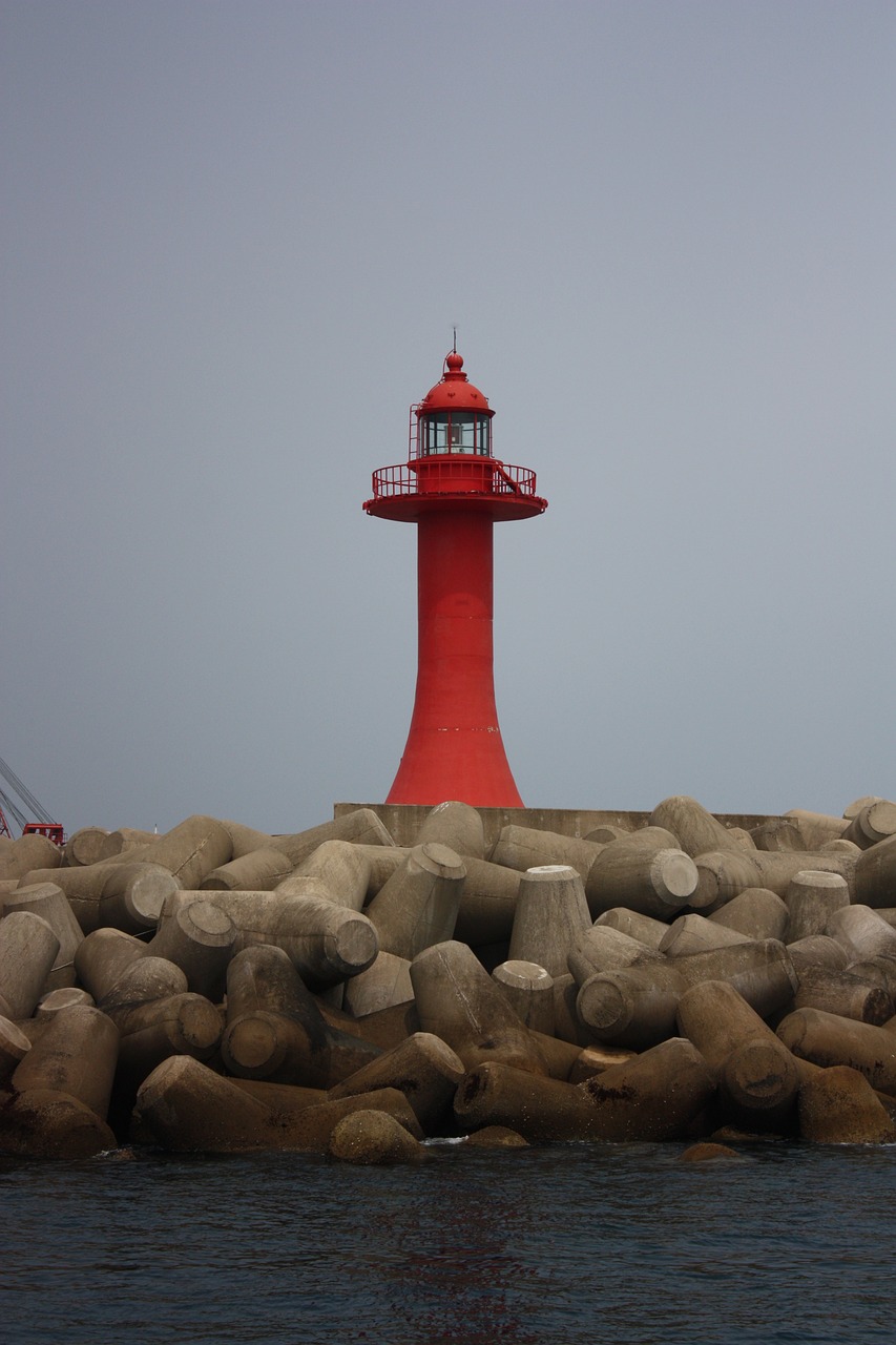jeju island lighthouse beach free photo