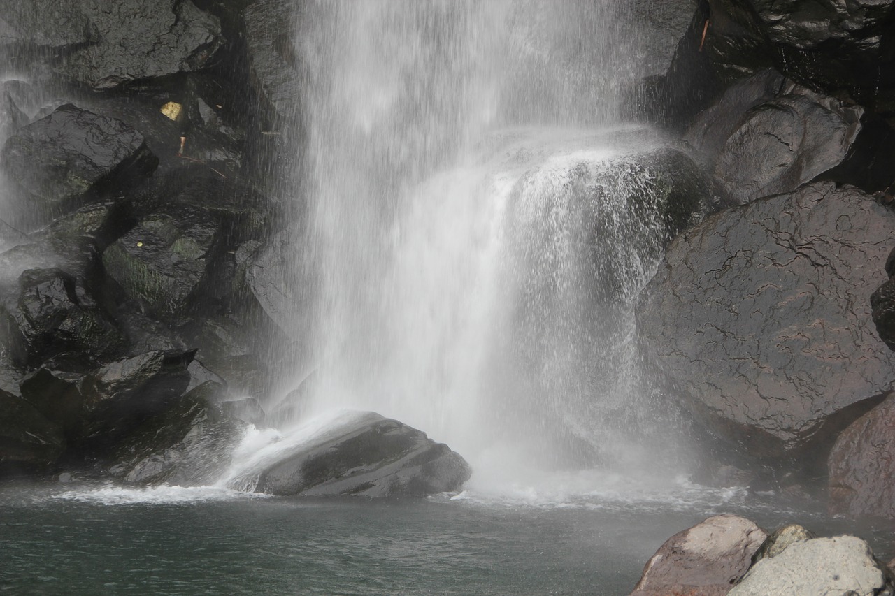 jeju island waterfall nature free photo