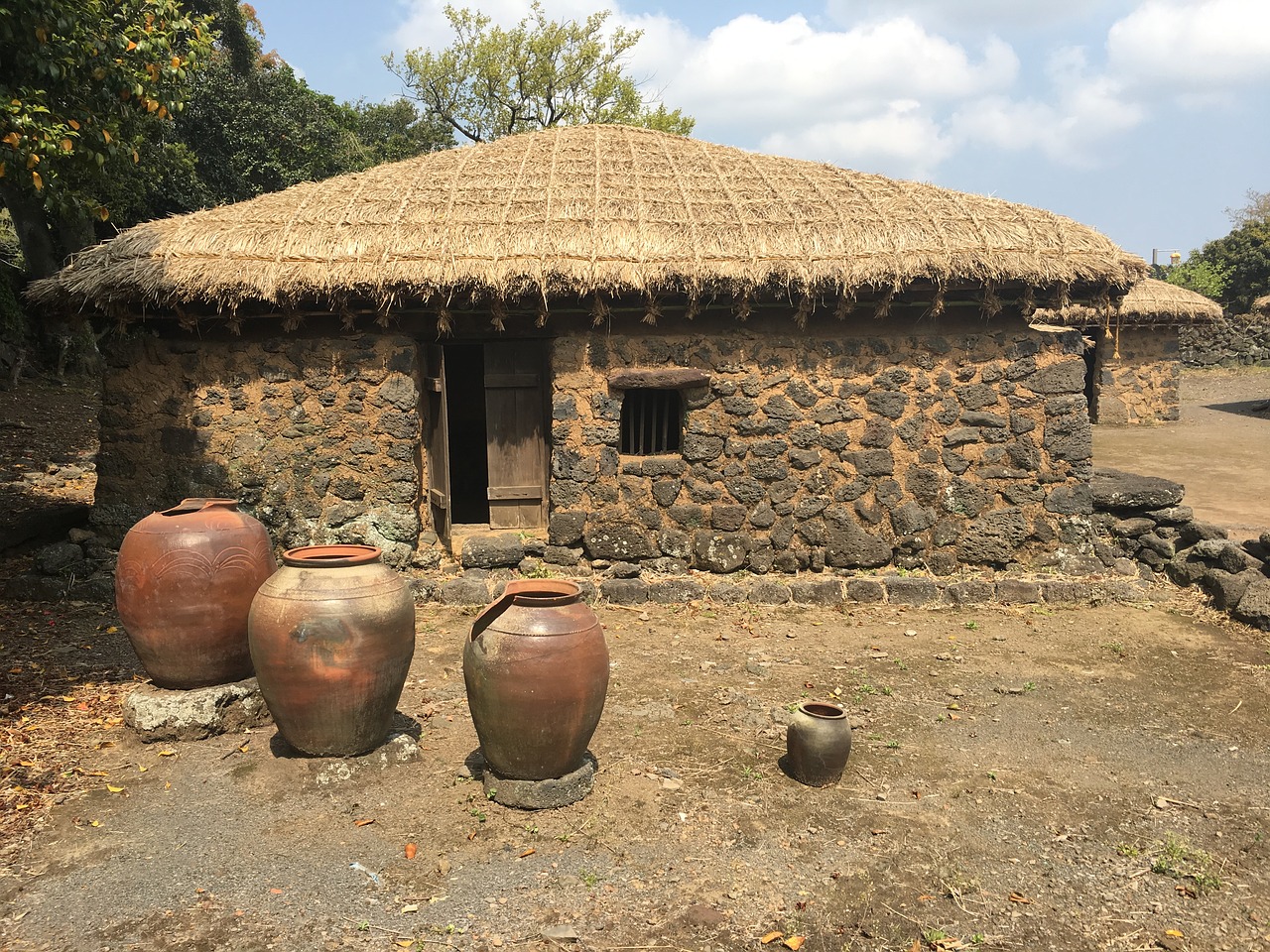 jeju island traditional house traditional houses free photo