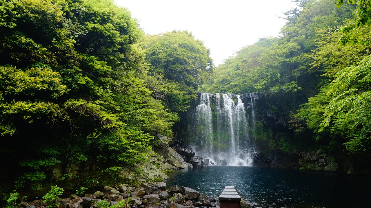 jeju island falls cheonjeyeon jeju cheonjeyeon falls cheonjeyeon falls free photo