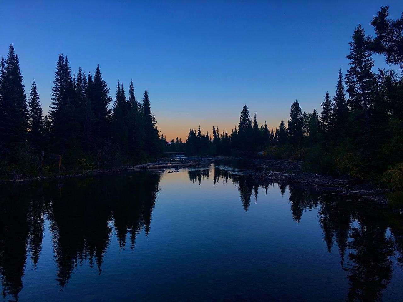 jenny lake twilight  twilight  evening free photo