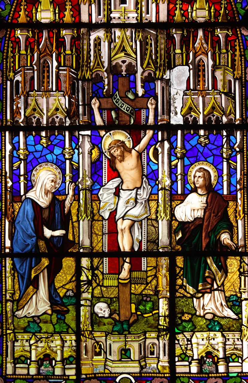 jesus  cross  church window free photo