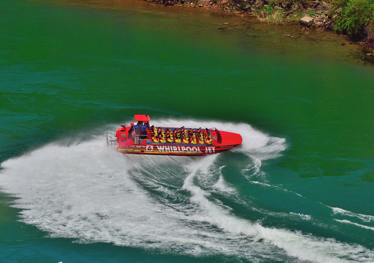 jet boat reverse turn niagara river free photo