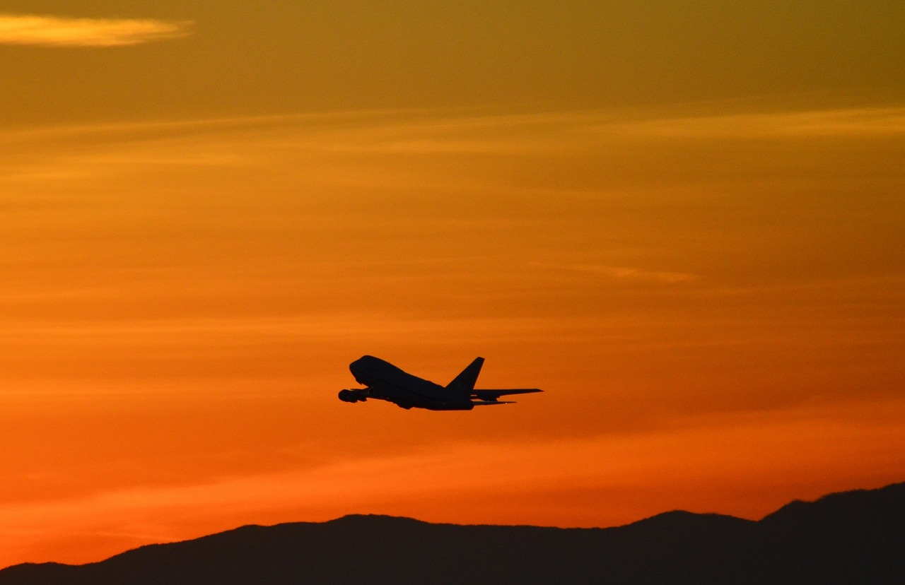 jetliner flying silhouette free photo