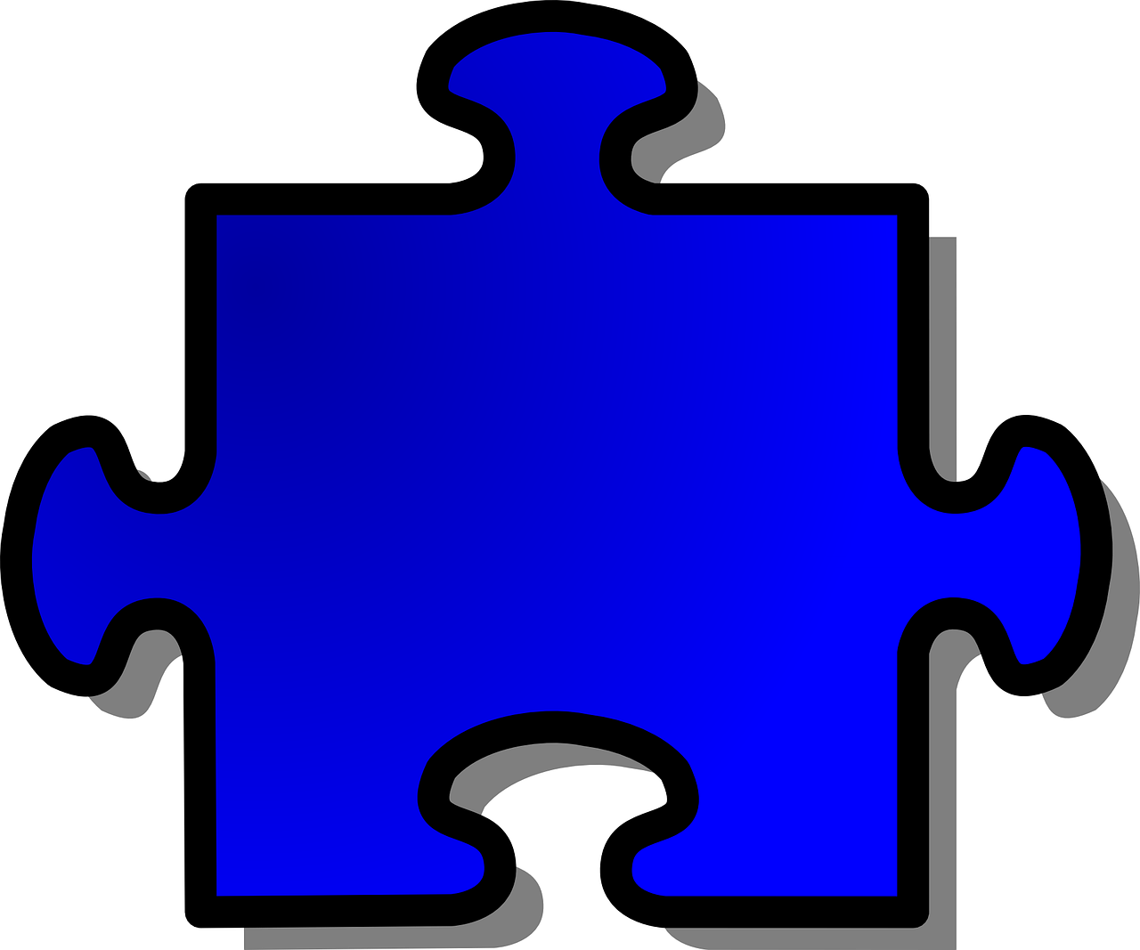 jigsaw shape blue free photo