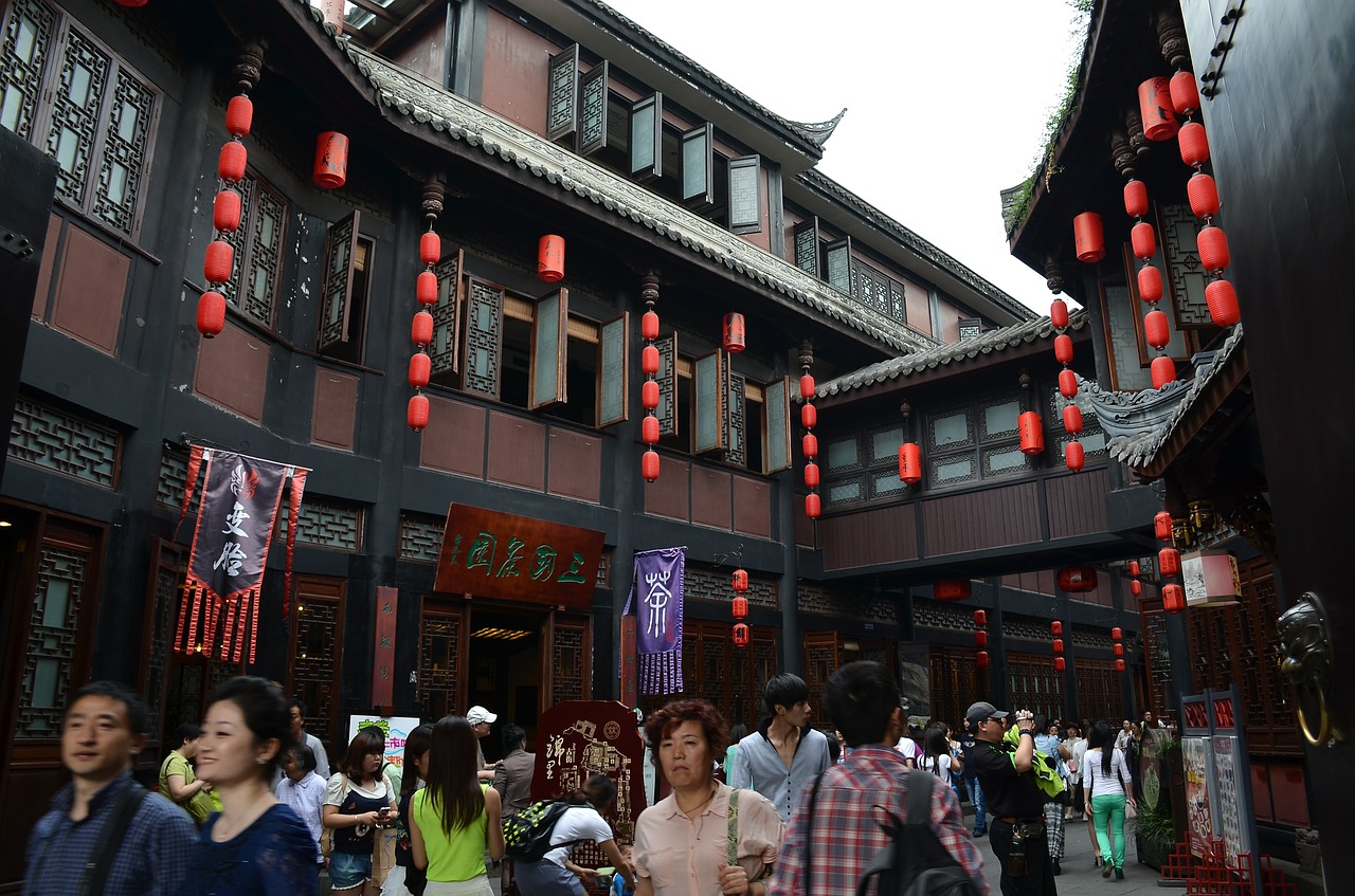 jin-li old street red lantern free photo