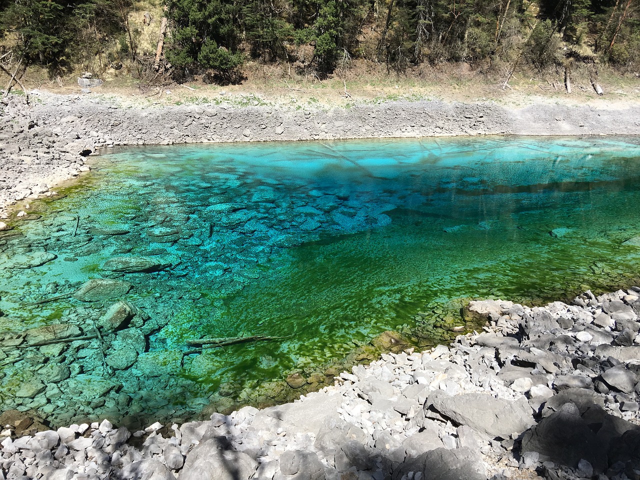 jiuzhaigou sub-sea summer free photo