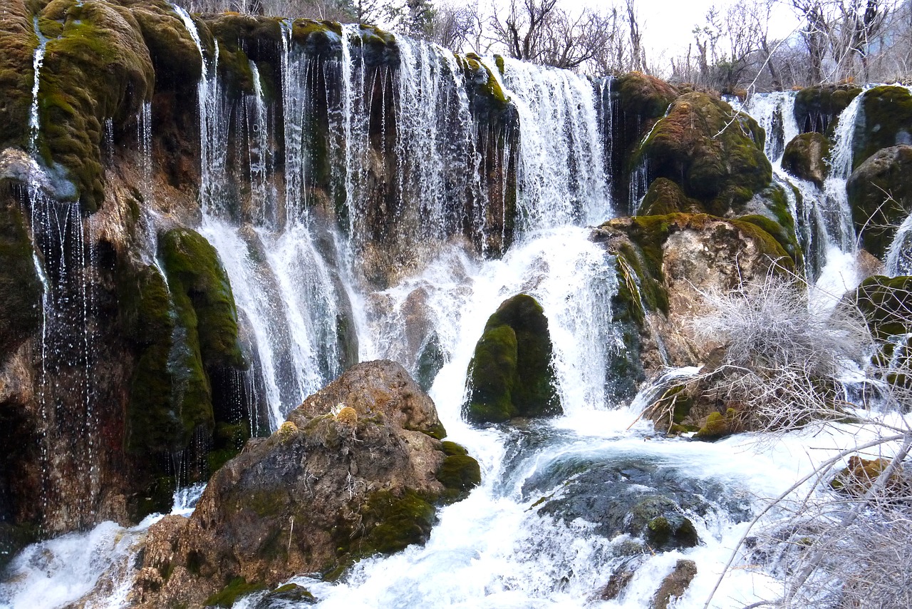 jiuzhaigou water falls free photo
