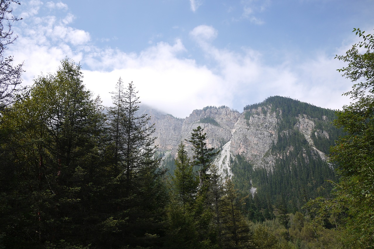 jiuzhaigou mountain distant hills free photo