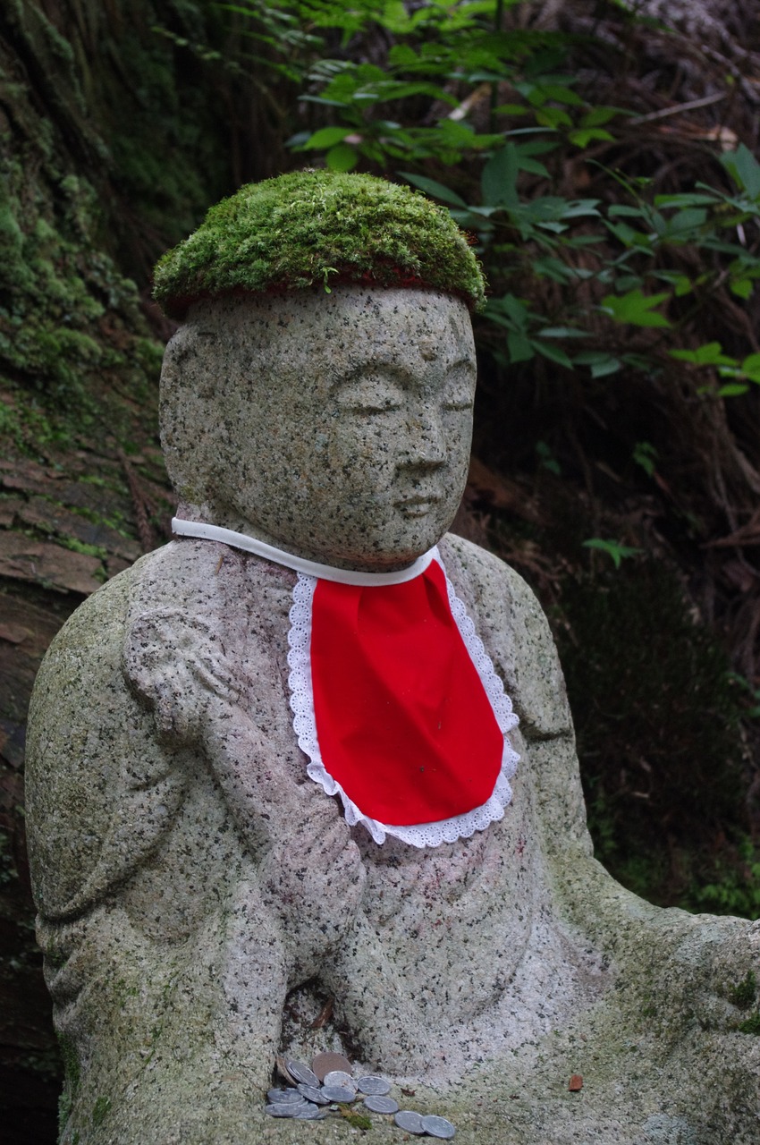 jizo statue mount koya forest free photo