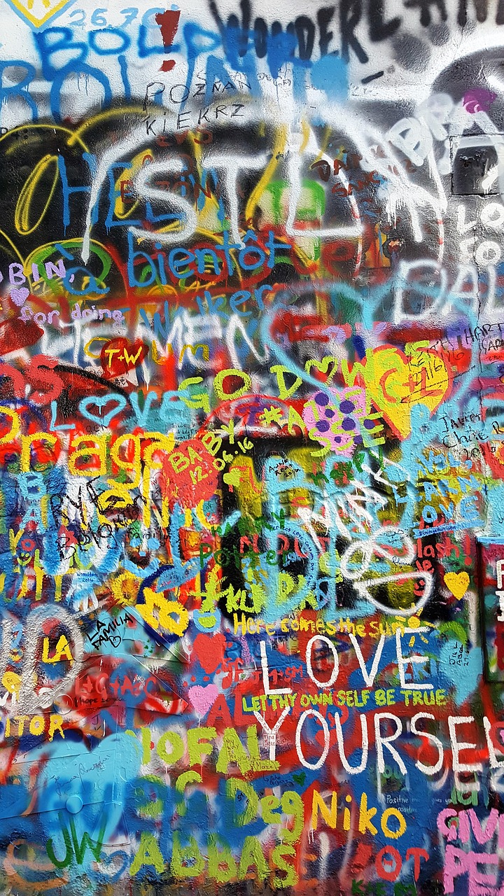 john lennon wall prague colorful free photo