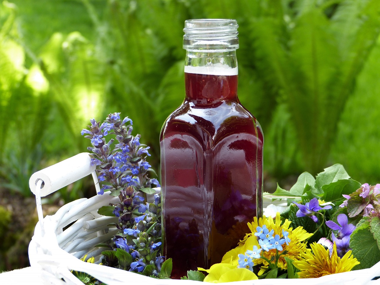 juice  flowers  bottle free photo