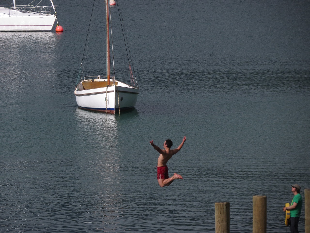 jump ocean water free photo