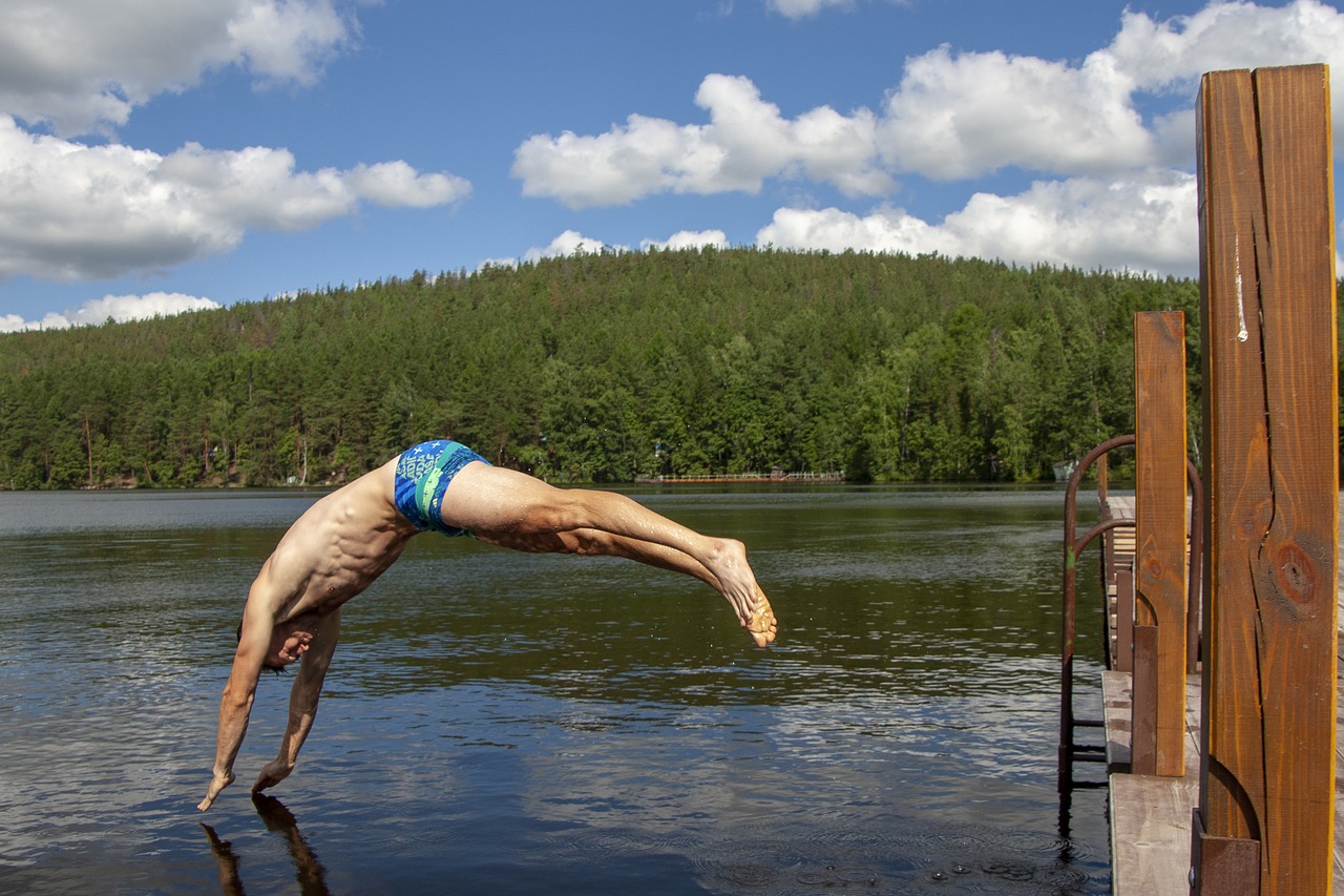 jump  lake  summer free photo