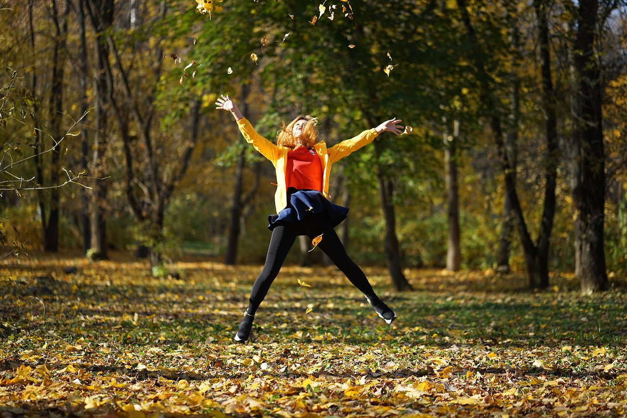 jump  leaves  autumn free photo