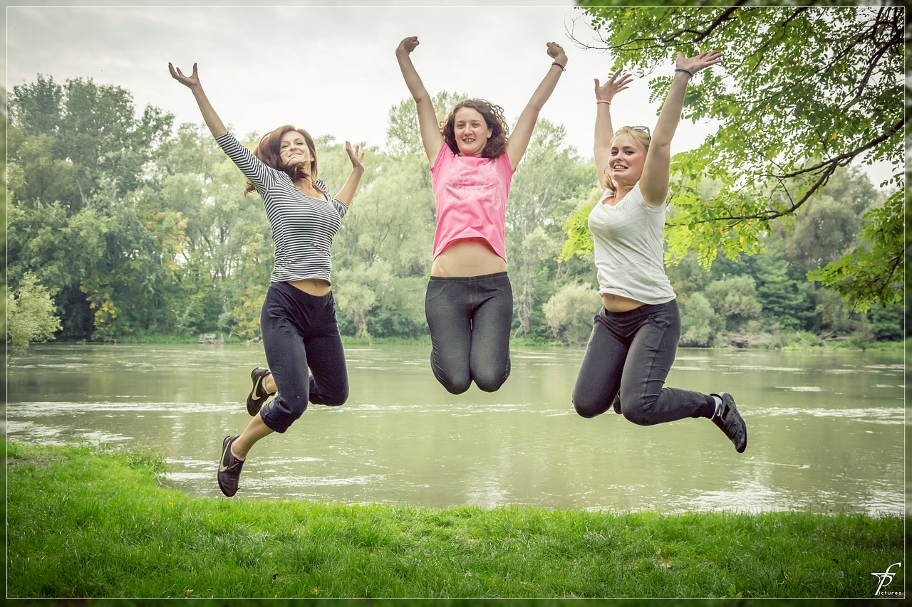 jumping jump happy people free photo