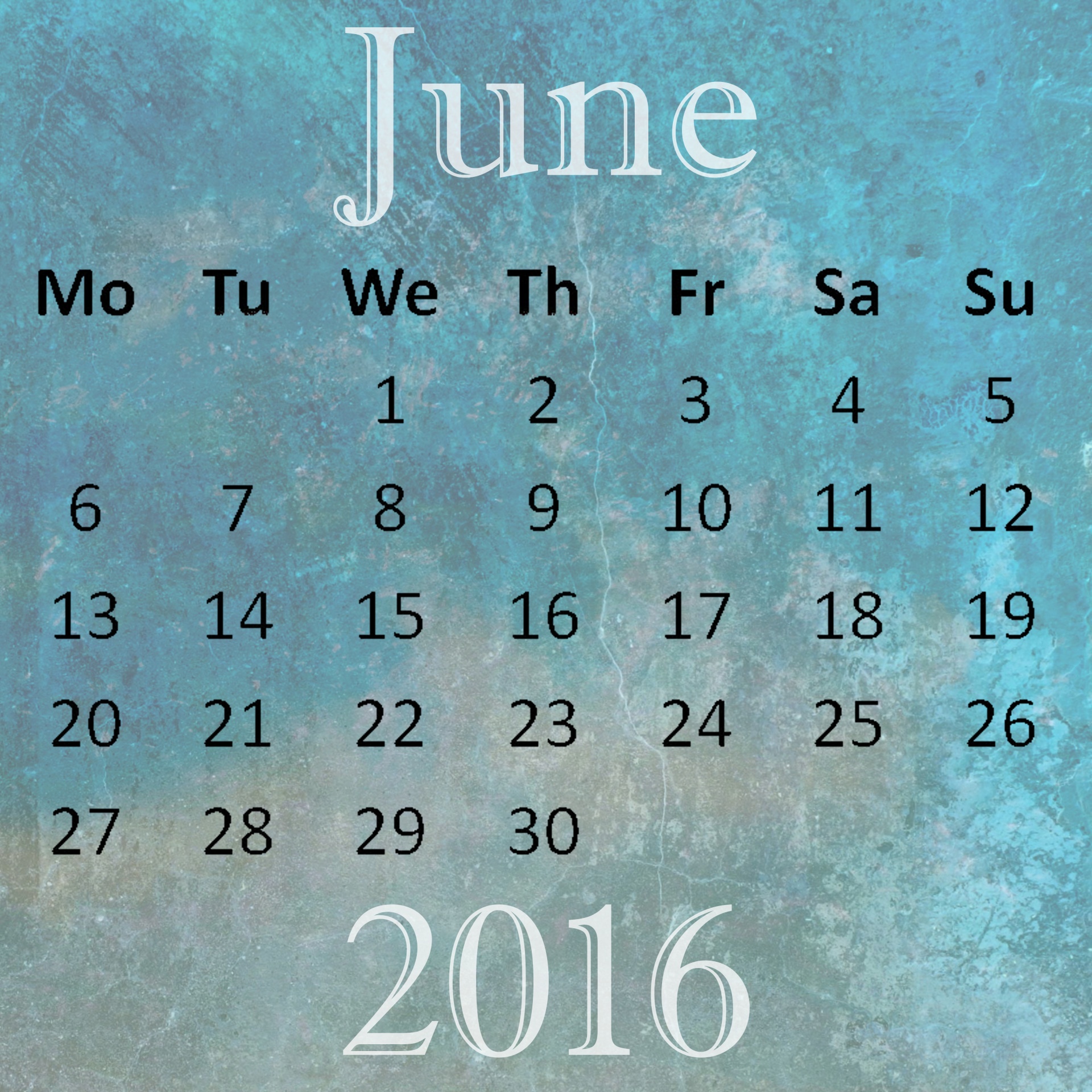 june 2016 calendar free photo