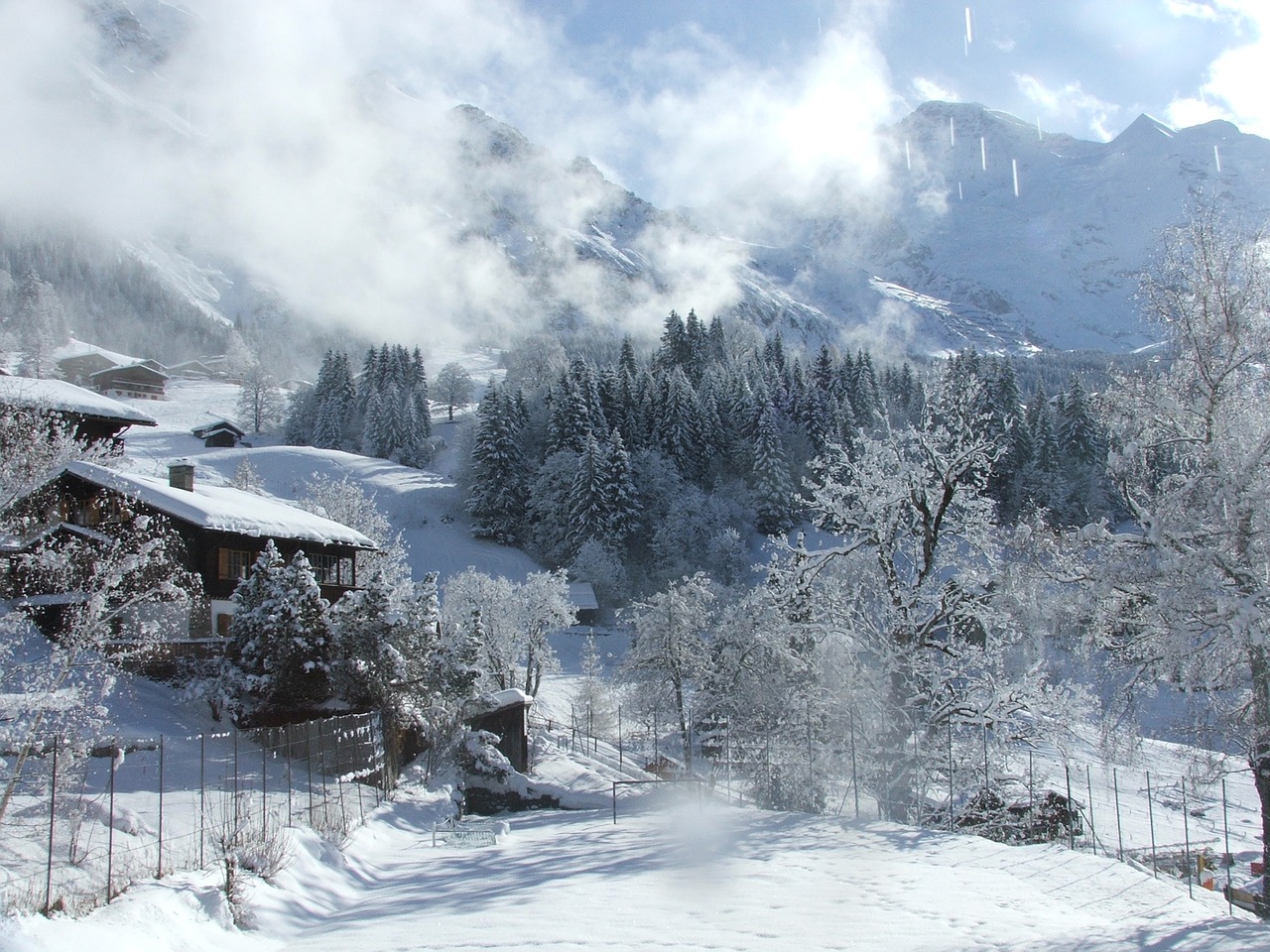 jungfrau winter daylight view free photo