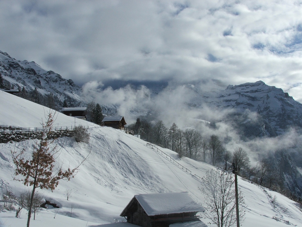 jungfrau view snow free photo