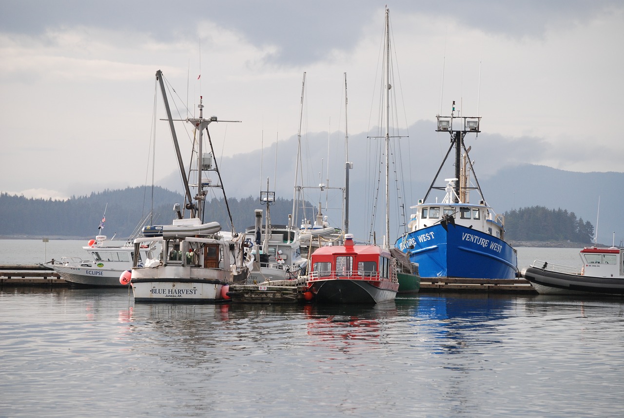 juno alaska fishing boats juno harbor free photo