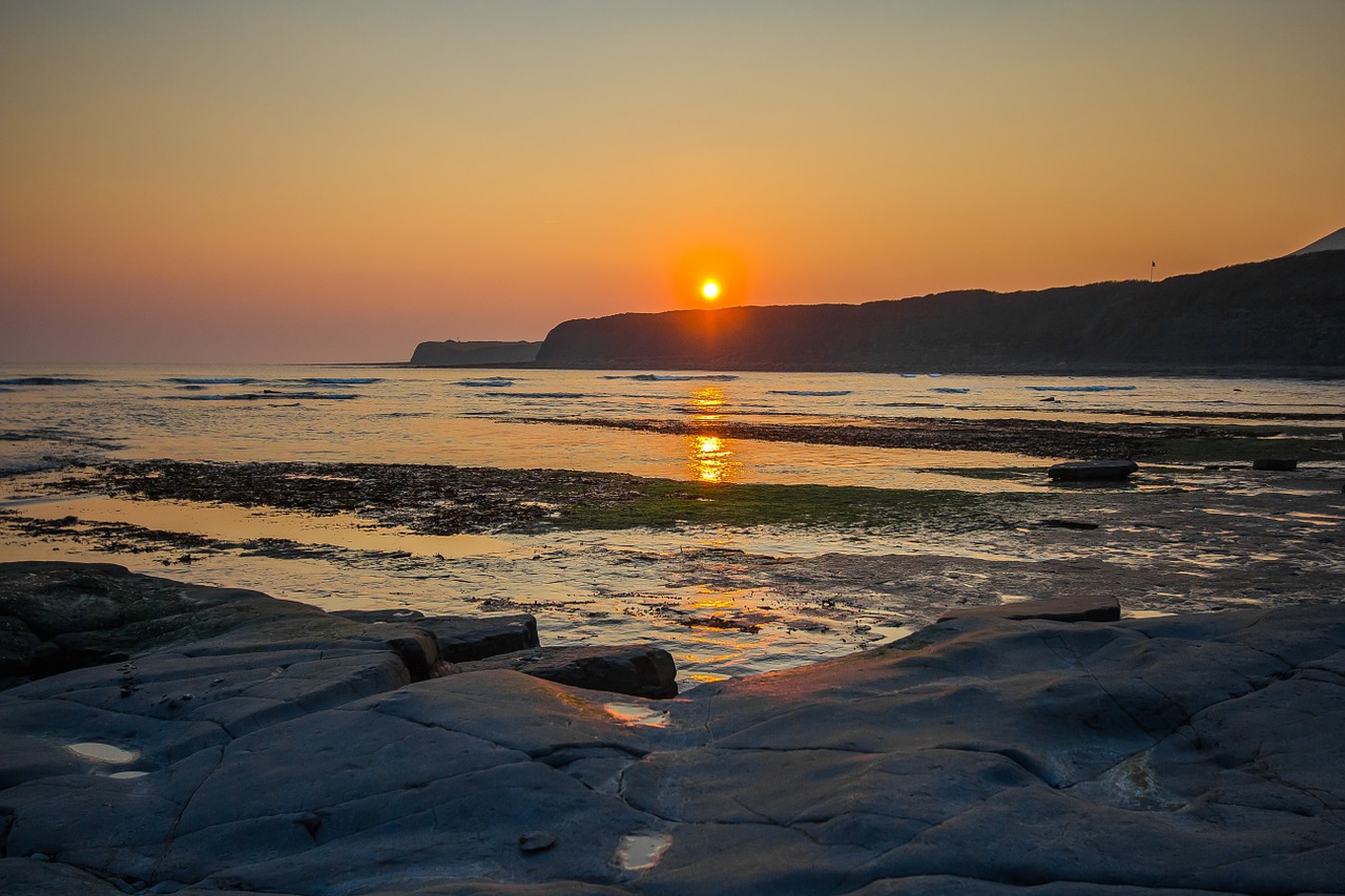 jurassic coast england sunset free photo