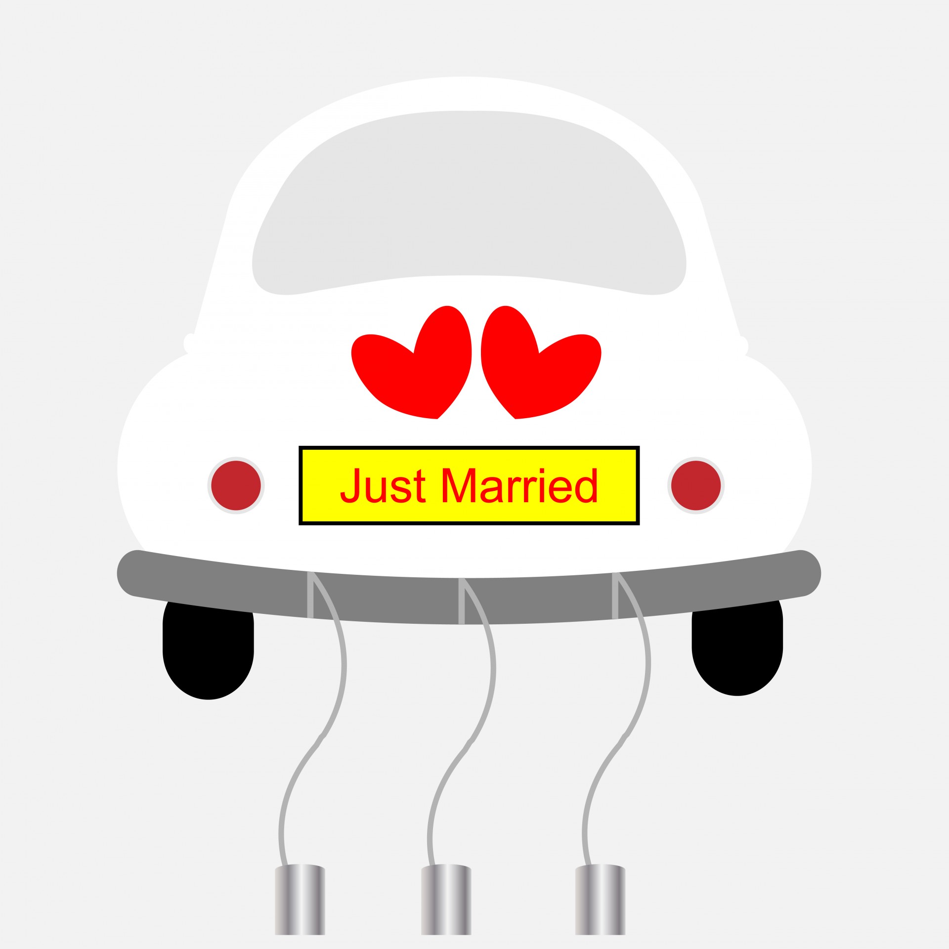 just married married car free photo