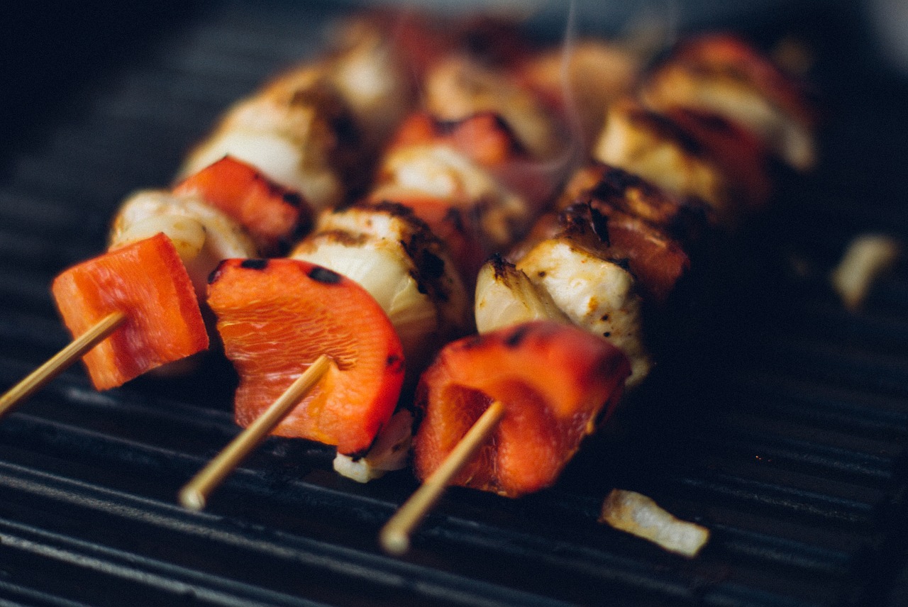 kabob skewers meat free photo