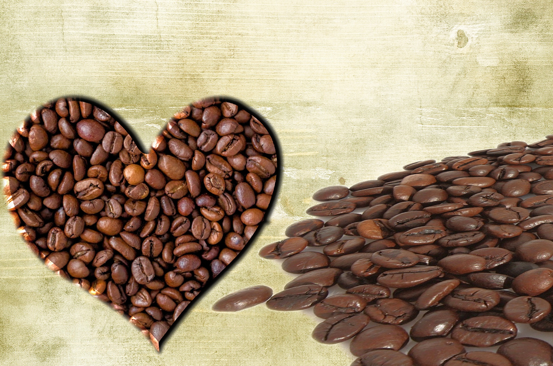 coffee heart beans free photo